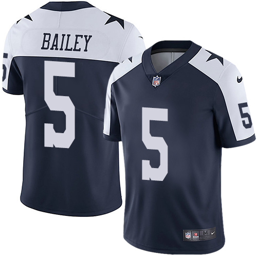 Nike Cowboys #5 Dan Bailey Navy Blue Thanksgiving Men's Stitched NFL Vapor Untouchable Limited Throwback Jersey